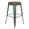 Flash Furniture 30" Green Metal Stool-Teak Poly Seat CH-31320-30-GN-PL2T-GG - alternate 7